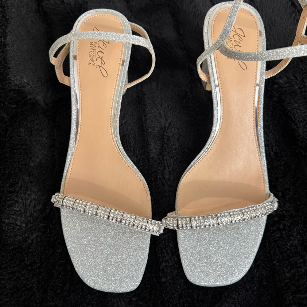 Badgley Mischka Glittering Silver Heels